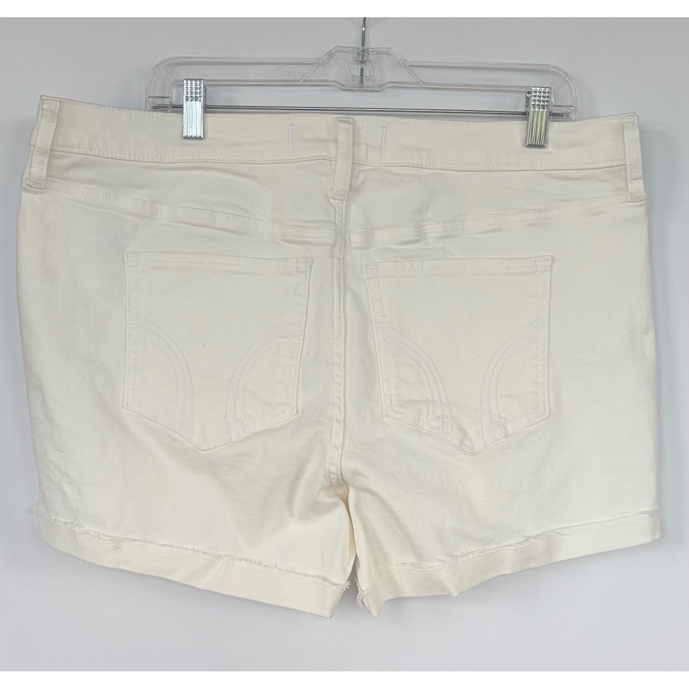 Hollister High Rise Short 3" White Distressed Denim Shorts Size 21/20 W35 - Picture 2 of 7